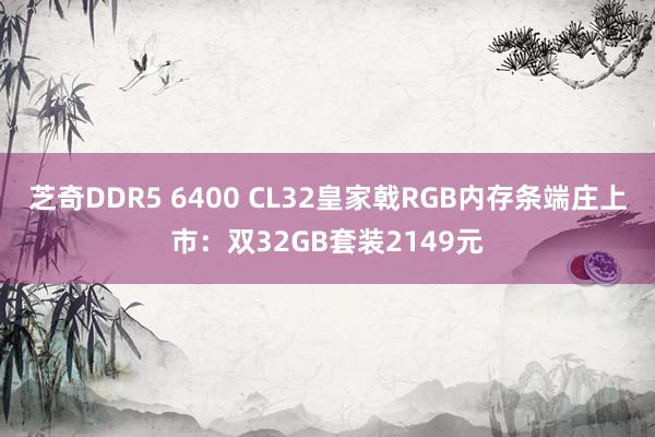 芝奇DDR5 6400 CL32皇家戟RGB内存条端庄上市：双32GB套装2149元