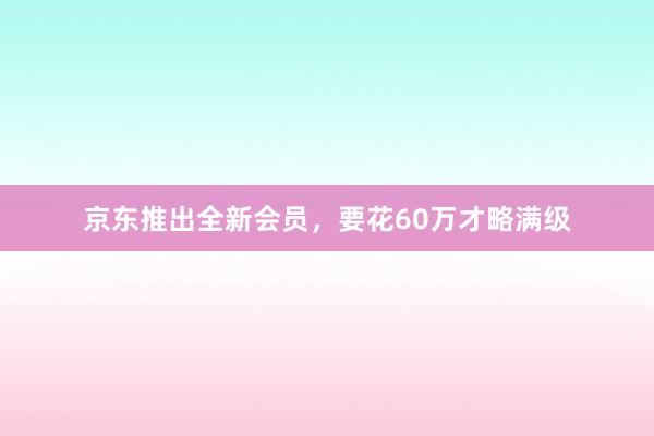 京东推出全新会员，要花60万才略满级