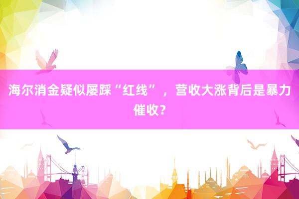 海尔消金疑似屡踩“红线” ，营收大涨背后是暴力催收？