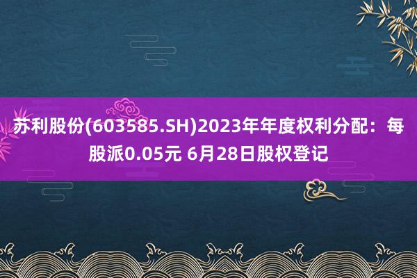 苏利股份(603585.SH)2023年年度权利分配：每股派0.05元 6月28日股权登记