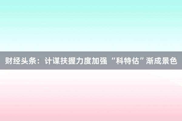 财经头条：计谋扶握力度加强 “科特估”渐成景色