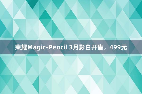 荣耀Magic-Pencil 3月影白开售，499元