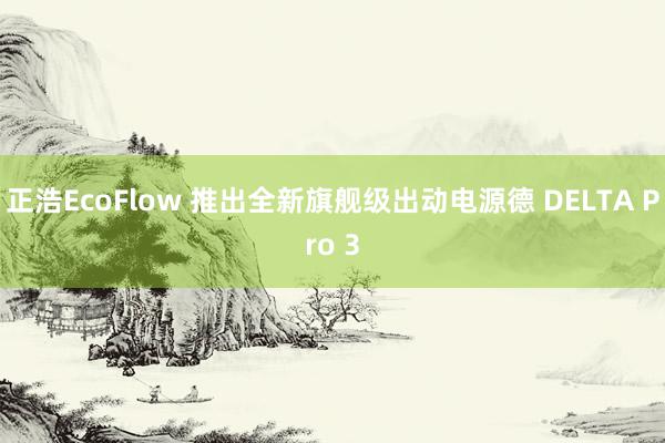 正浩EcoFlow 推出全新旗舰级出动电源德 DELTA Pro 3