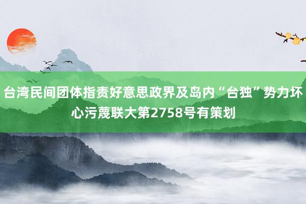 台湾民间团体指责好意思政界及岛内“台独”势力坏心污蔑联大第2758号有策划