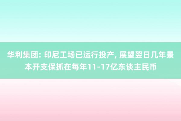 华利集团: 印尼工场已运行投产, 展望翌日几年景本开支保抓在每年11-17亿东谈主民币